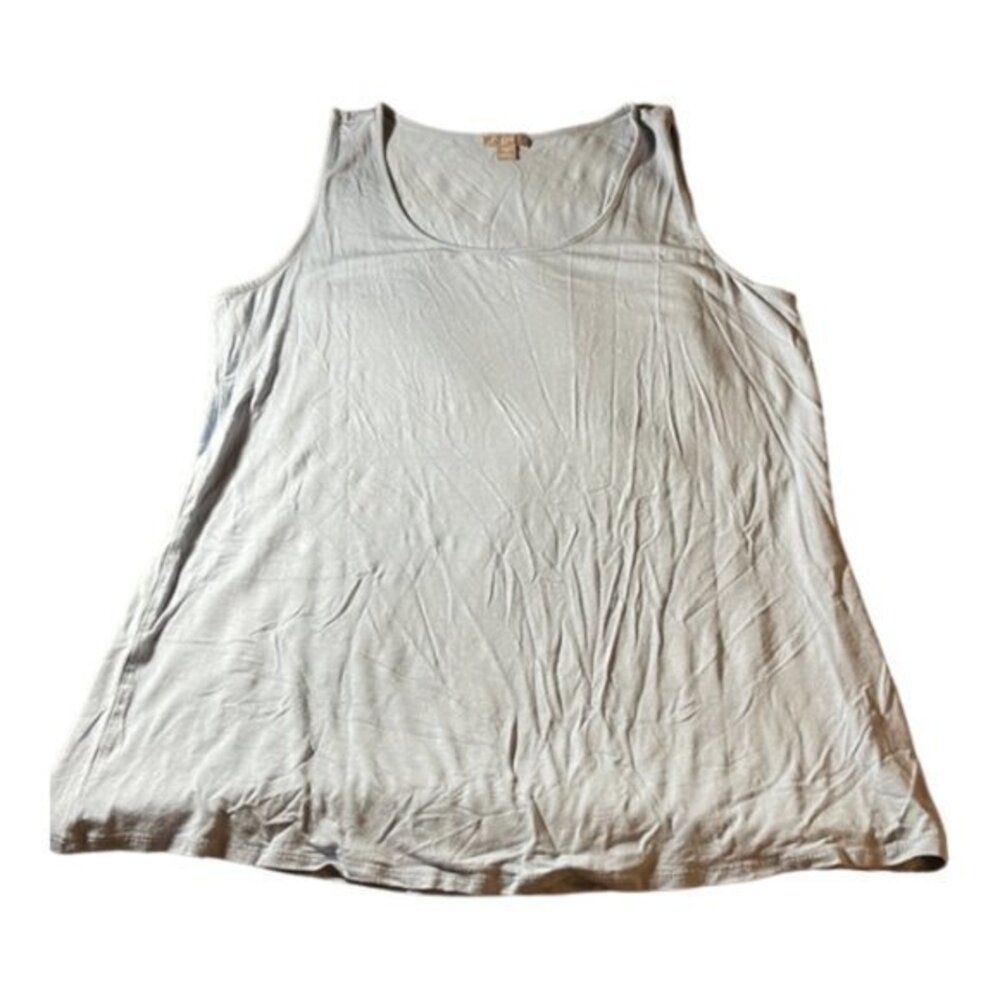Women's J. JILL Powder Blue Scoop Tank Top Blouse Shirt Size Med USED #1202